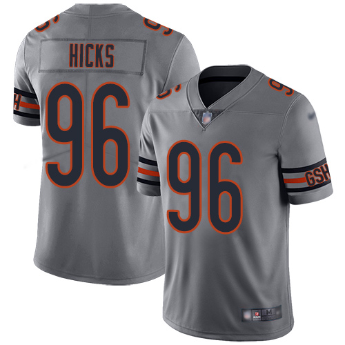 Chicago Bears Limited Silver Men Akiem Hicks Jersey NFL Football #96 Inverted Legend->youth nfl jersey->Youth Jersey